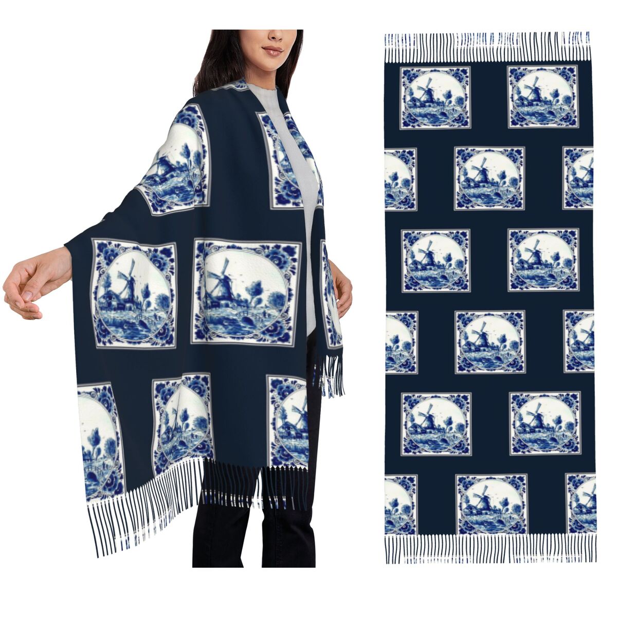 Vintage Fashion Shop - DUTCH BLUE DELFT 빈티지 풍차와 다리