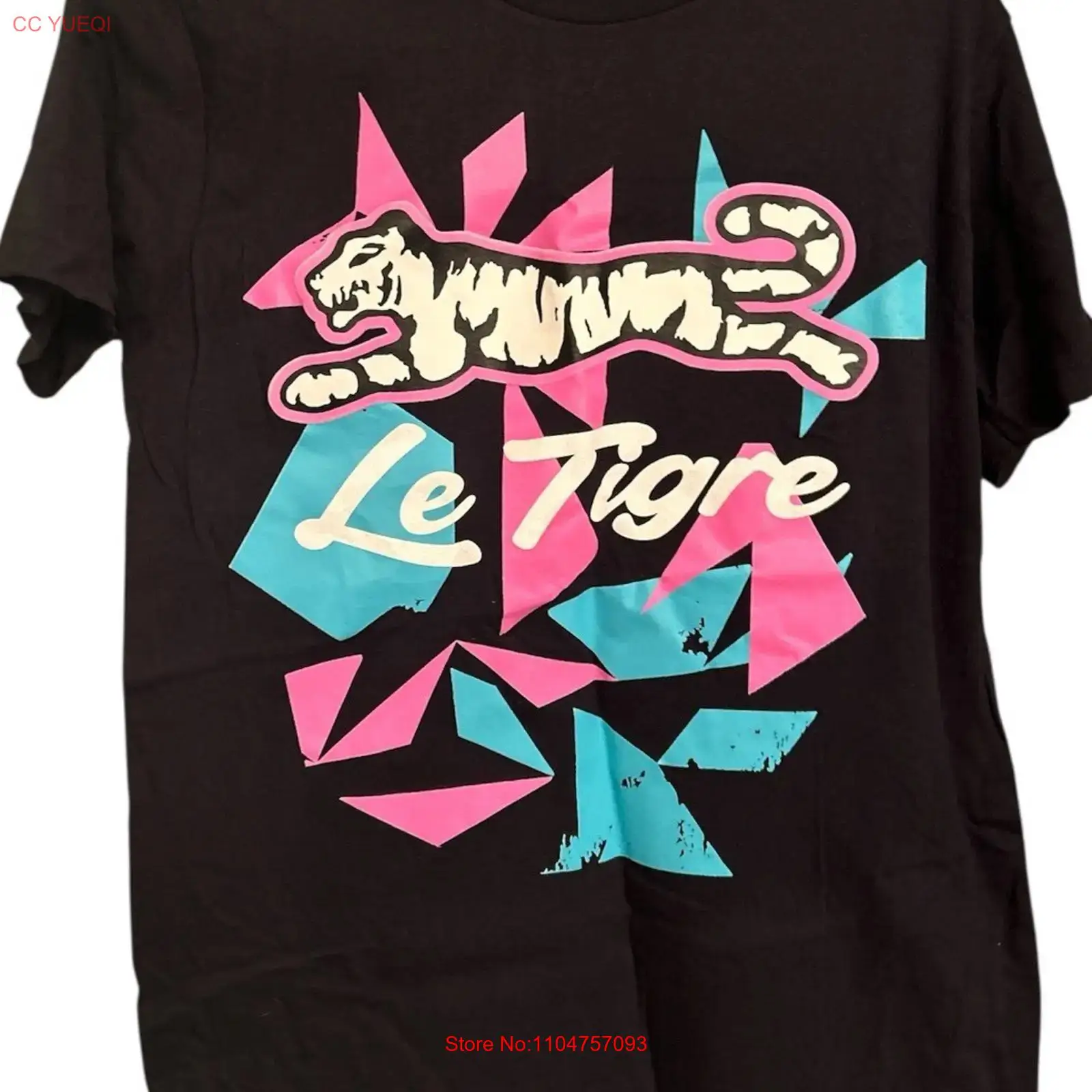 Vintage Fashion Logos - Le Tigre 남성용 레트로 티셔츠 MEDIUM