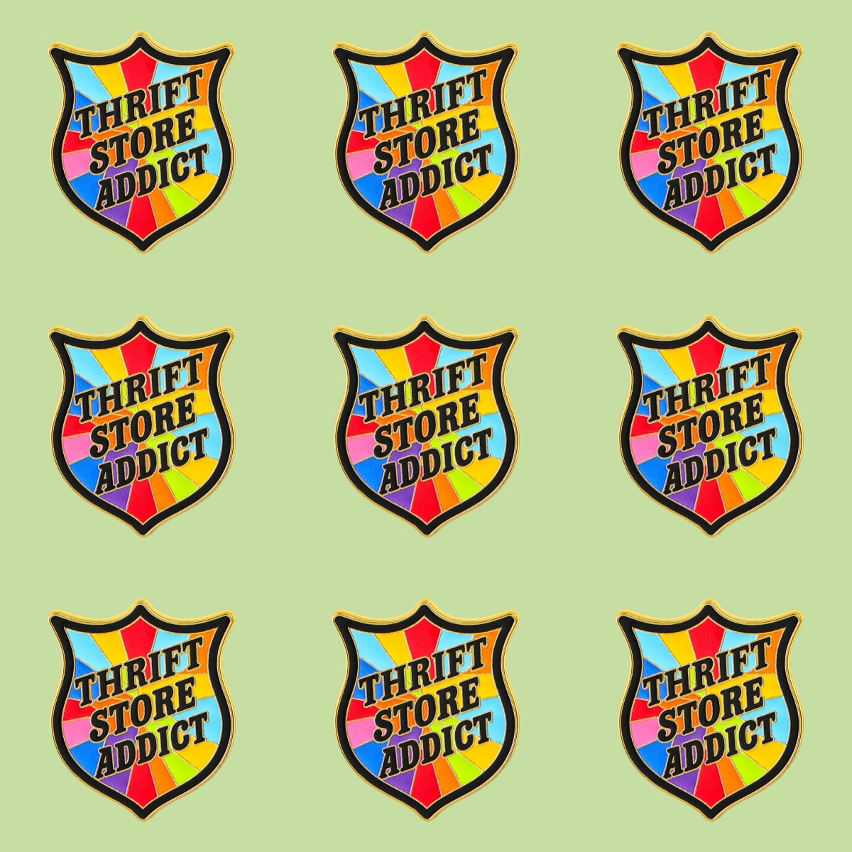 Vintage Fashion Thrift - 9개/세트 중고 매장 애호가 에나멜 핀