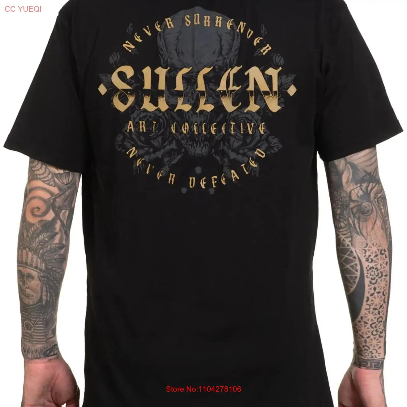 Vintage Fashion Logos - Sullen Men's Never Defeated 프리미엄 티셔츠
