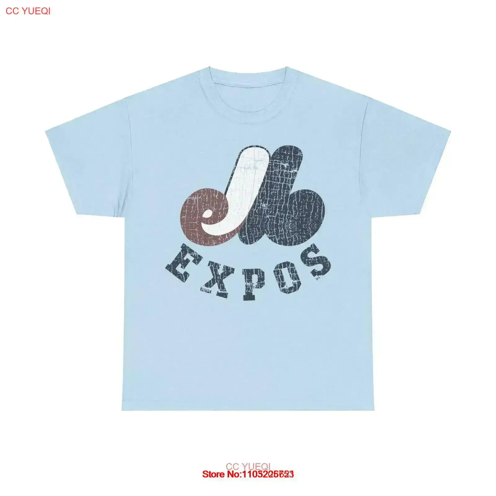 Vintage Fashion Logos - 몬트리올 엑스포스 디스트레스드 로고 야구 티셔츠
