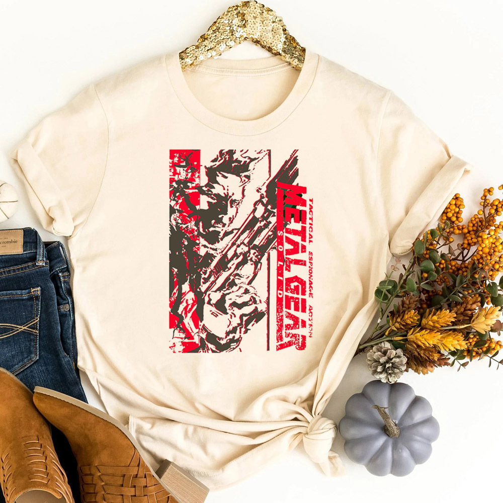 Retro Vintage Korean Fashion - 메탈 기어 솔리드 티셔츠 십대 귀여운