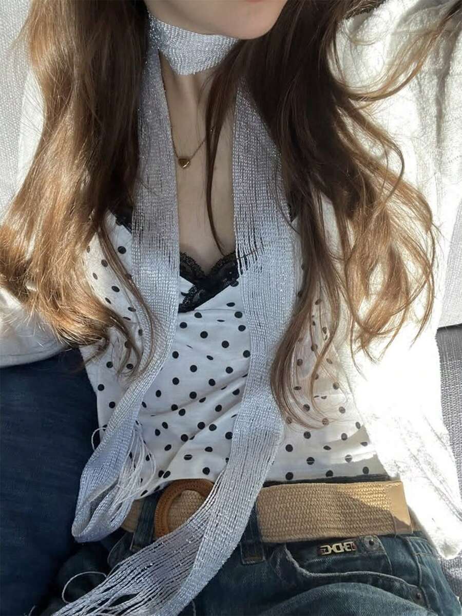 Vintage Fashion Outfit - 1pc 빈티지 독특한 다계절 다용도 리본