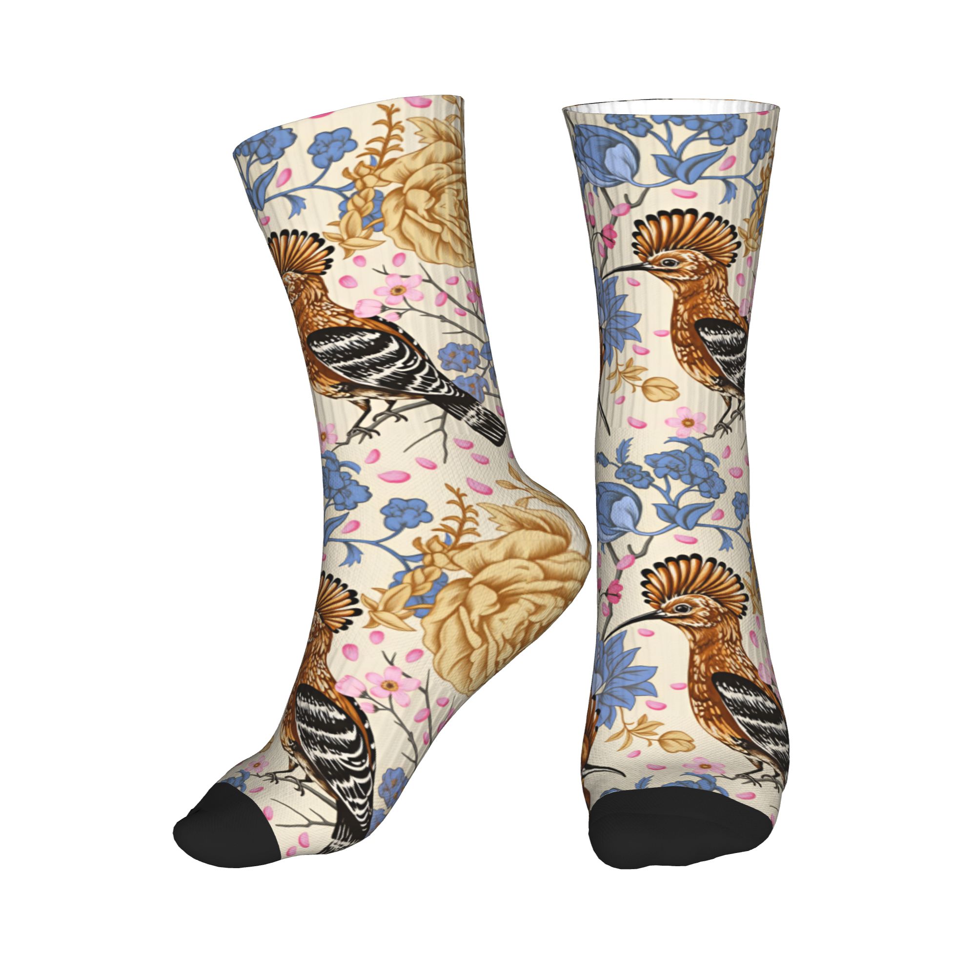 Vintage Fashion For Mens - Hoopoe Bird Blue Peony 빈티지 꽃무늬