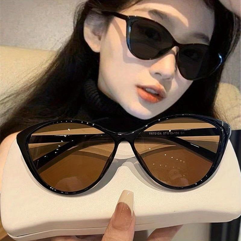 Vintage Fashion Pieces - 1Pc 레트로 프레임 고양이 눈 선글라스
