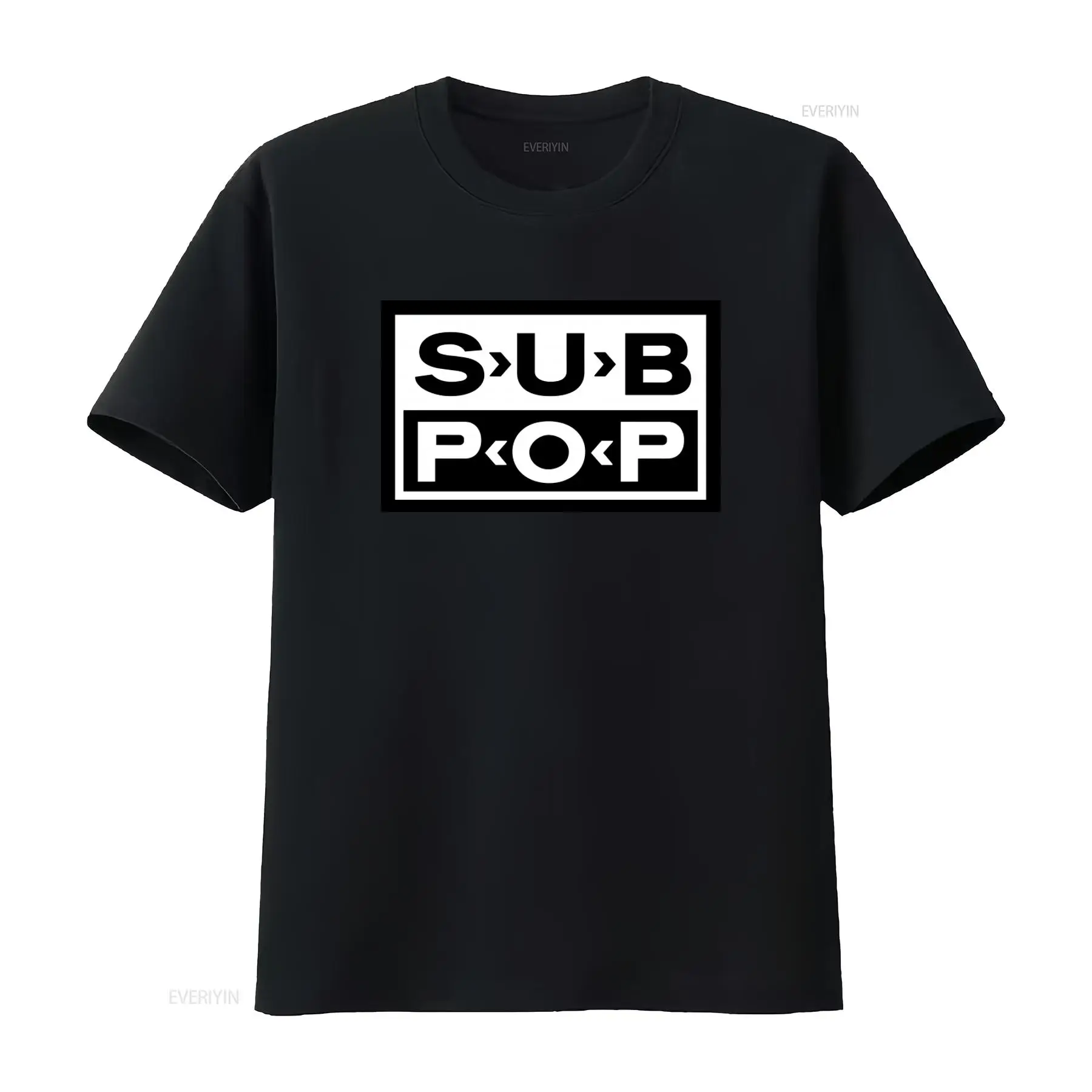 서브 팝 로고 티셔츠 블랙 화이트 프린트 레트로 스타일 - Vintage Fashion Logos 리뷰 및 가격