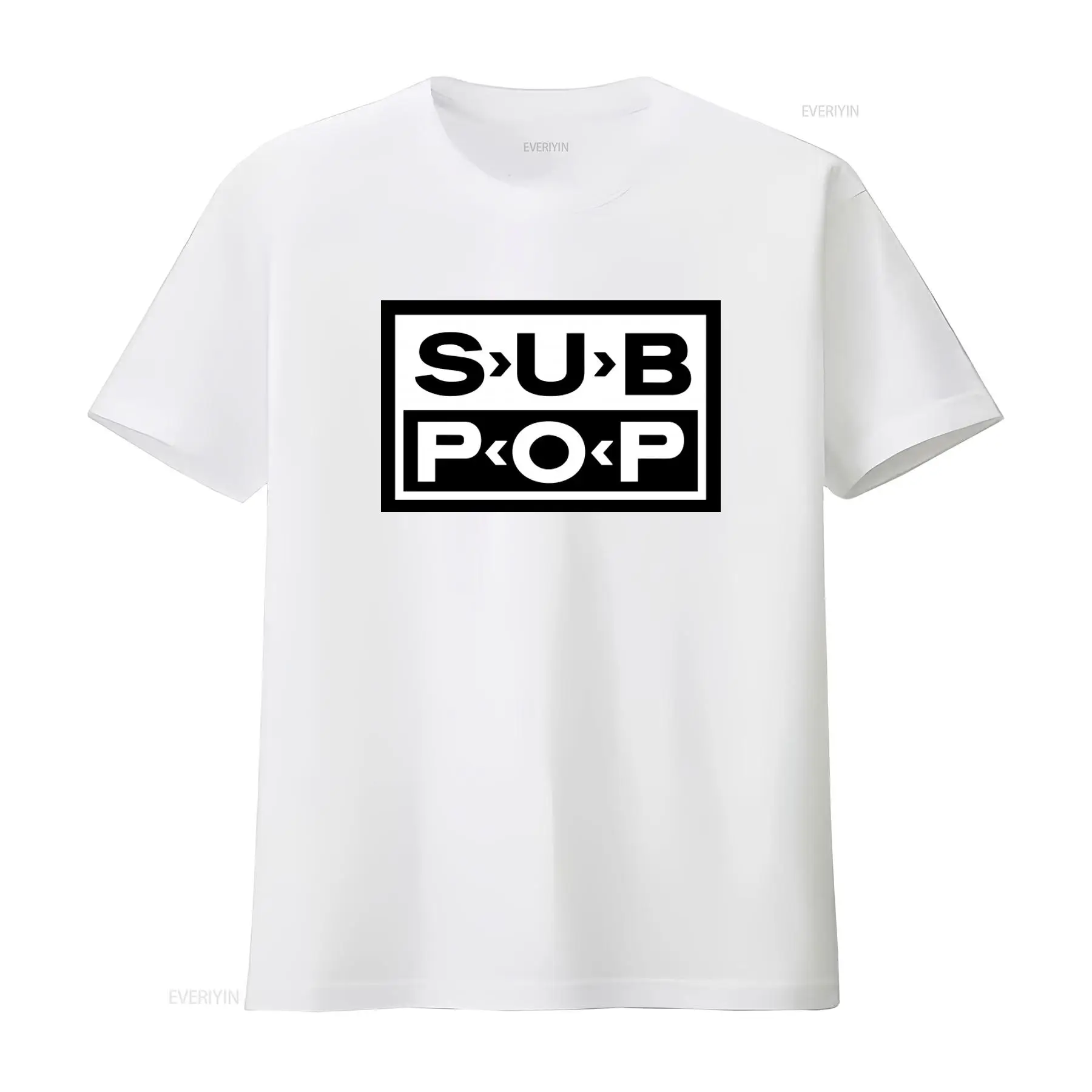서브 팝 로고 티셔츠 블랙 화이트 프린트 레트로 스타일 - Vintage Fashion Logos 리뷰 및 가격