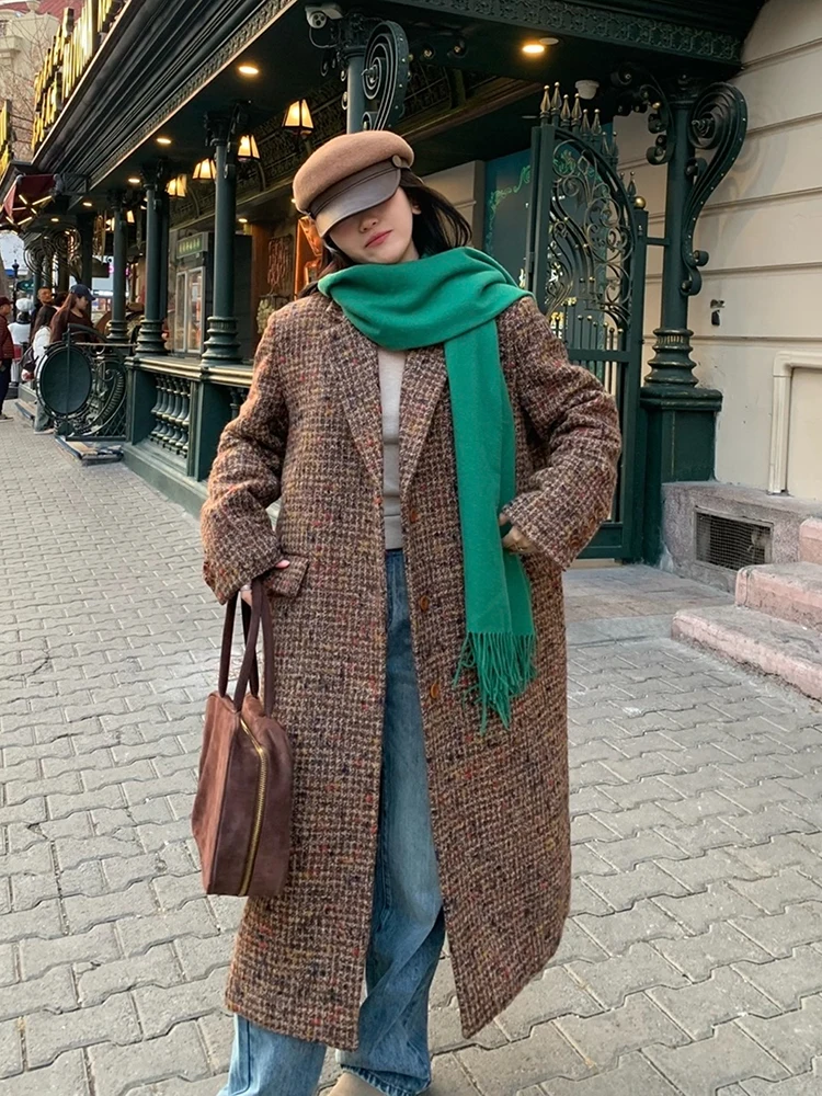 Kiesza lyte 2024 여성용 격자 무늬 울 재 - Retro Vintage Korean Fashion 리뷰 및 가격