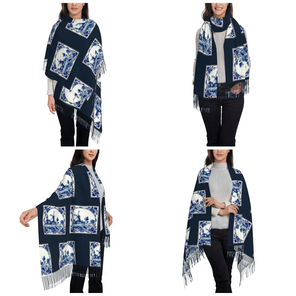 DUTCH BLUE DELFT 빈티지 풍차와 다리 프린 - Vintage Fashion Shop 리뷰 및 가격