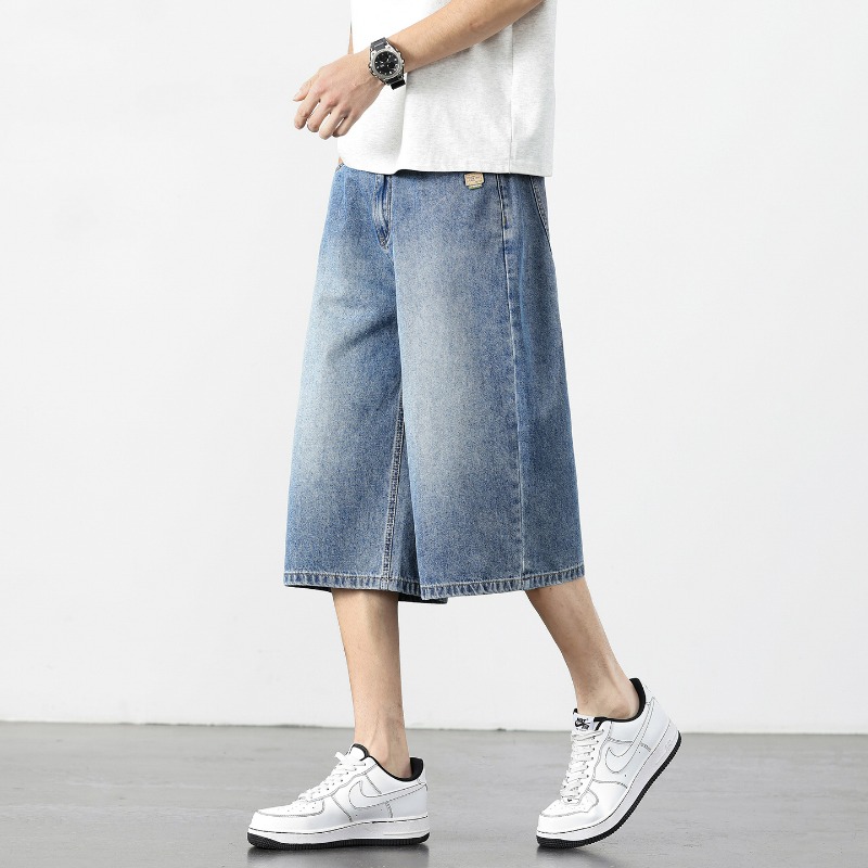 아메리칸 빈티지 데님 반바지 남성 하이 스트리트 루즈  - Retro Vintage Korean Fashion 리뷰 및 가격