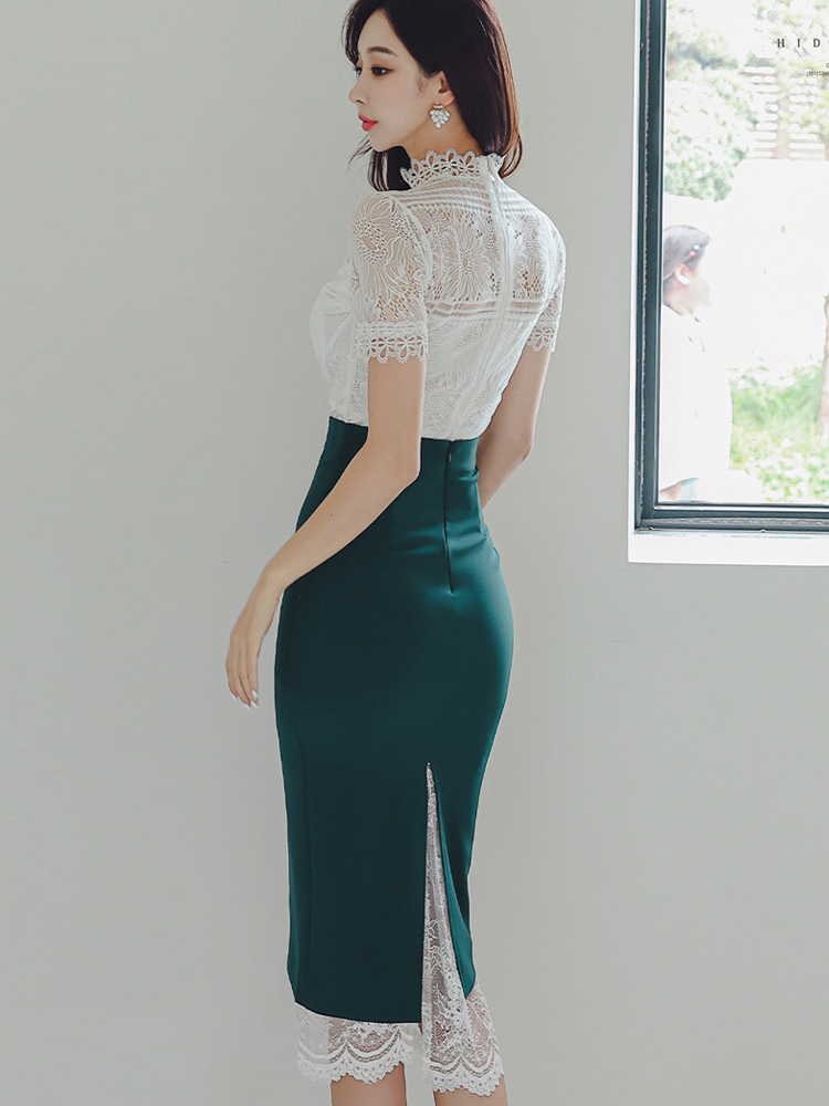 여성용 우아한 2 피스 의상, 쉬어 섹시 레이스 화이트 - Vintage Fashion Pieces 리뷰 및 가격