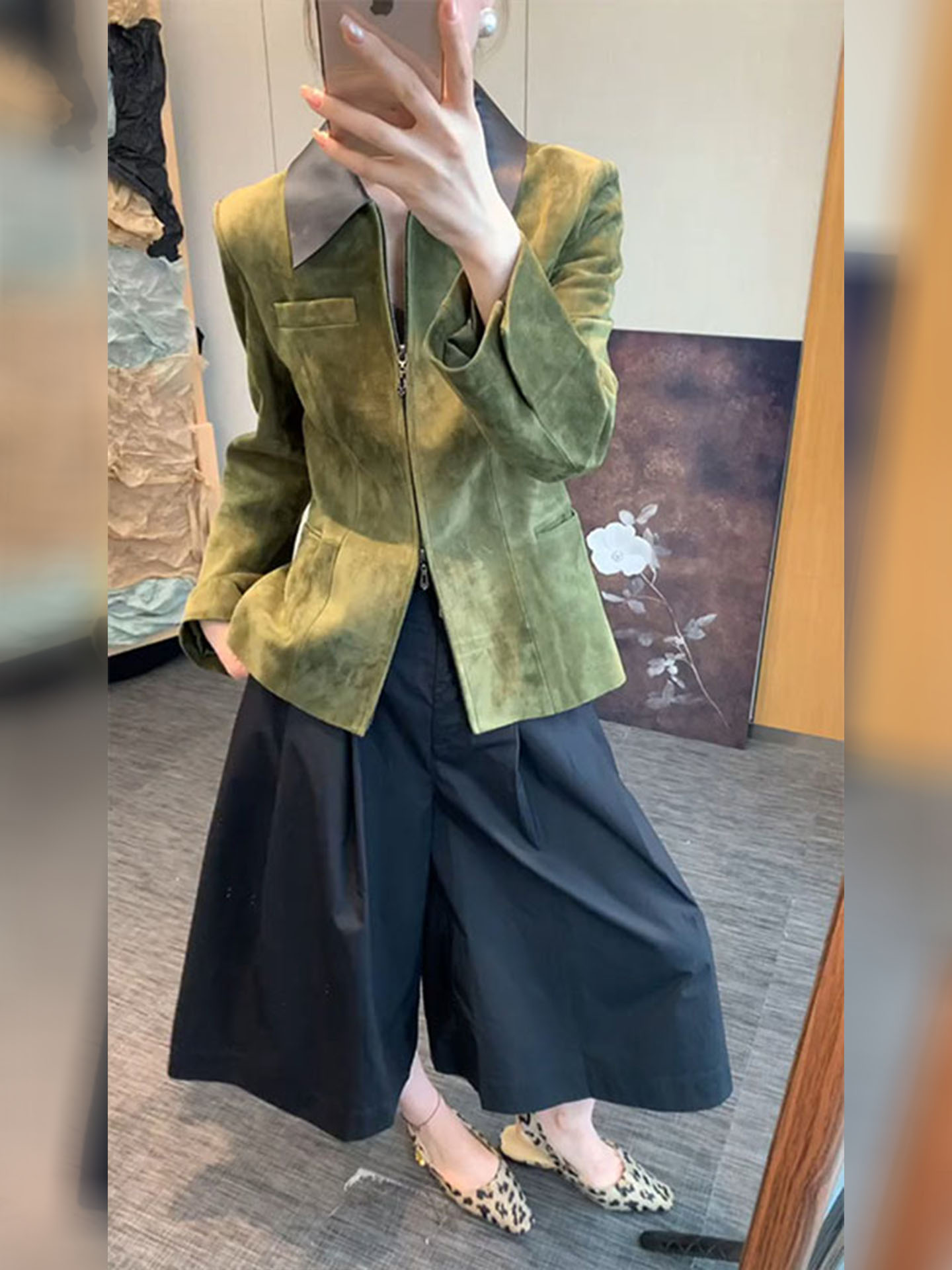 레트로 스타일 그린 스웨이드 자켓 여성 패션 한국식 A - Retro Vintage Korean Fashion 리뷰 및 가격