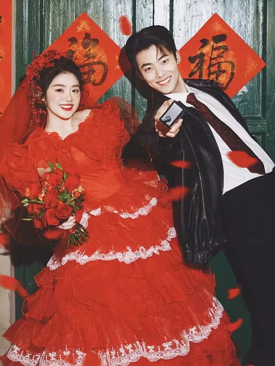 레드 빈티지 스트리트 스타일 웨딩 드레스 여성 패션 사 - Vintage Fashion Photographers 리뷰 및 가격