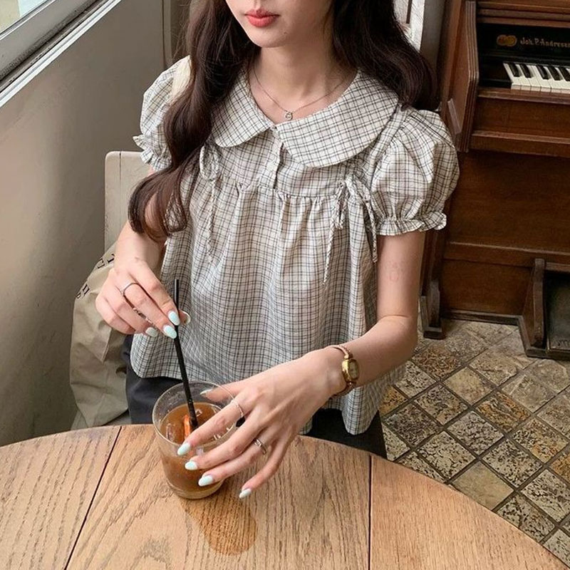 여성 의류 프레피 스타일 인형 칼라 한국 셔츠 빈티지  - Vintage Fashion Doll 리뷰 및 가격