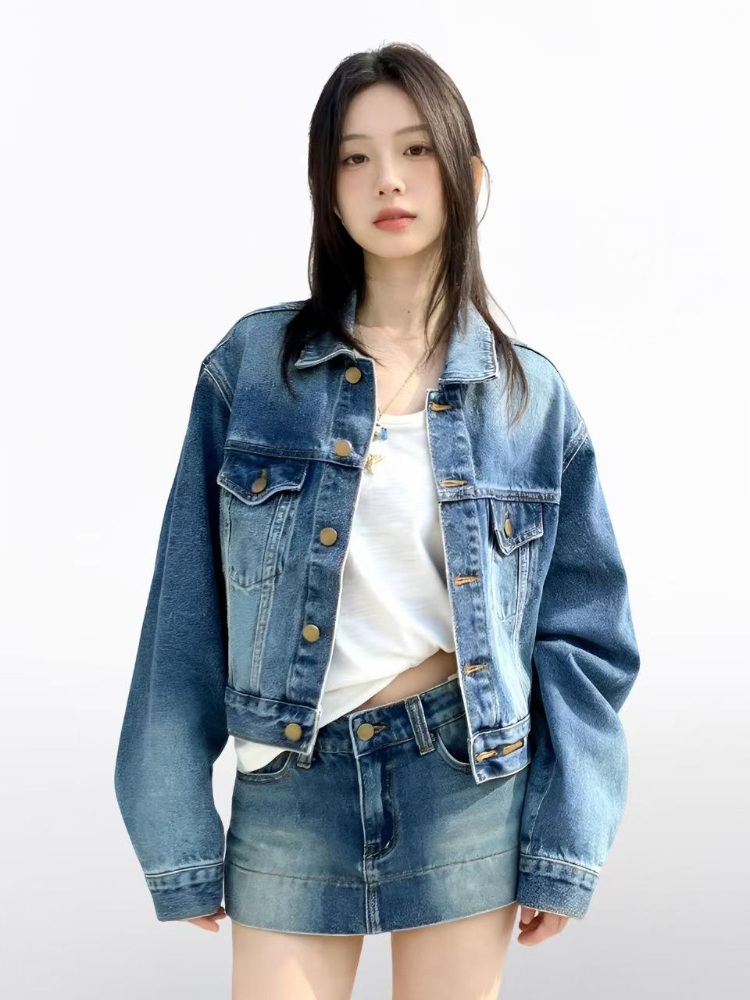 여성 아메리칸 빈티지 2피스 데님 세트 Y2k 데님 재 - Vintage Fashion Outfit 리뷰 및 가격