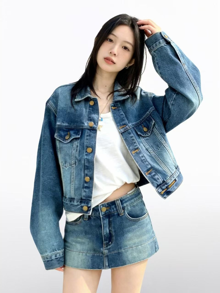 여성 아메리칸 빈티지 2피스 데님 세트 Y2k 데님 재 - Vintage Fashion Outfit 리뷰 및 가격