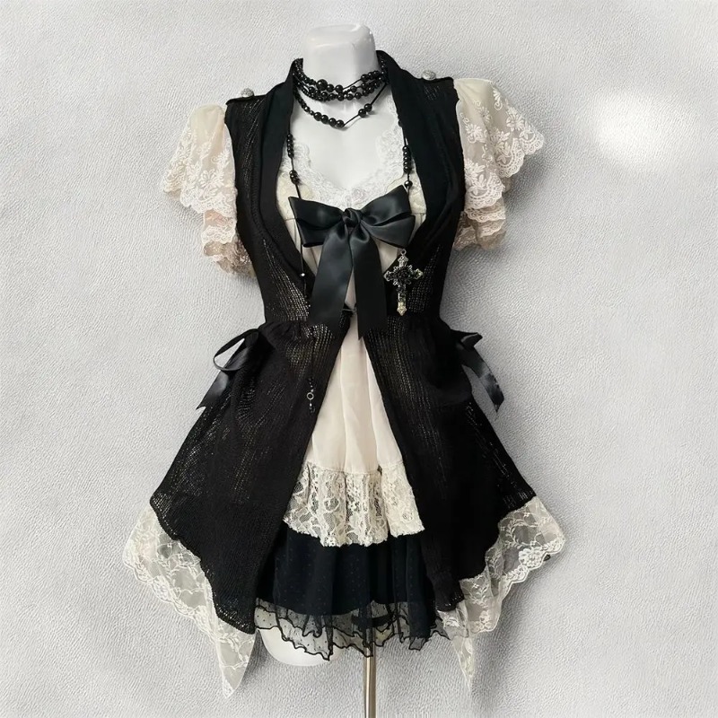 아메리칸 빈티지 투피스 매칭 슈트 여성용 Y2k 크롭  - Vintage Fashion Retro Outfit 리뷰 및 가격