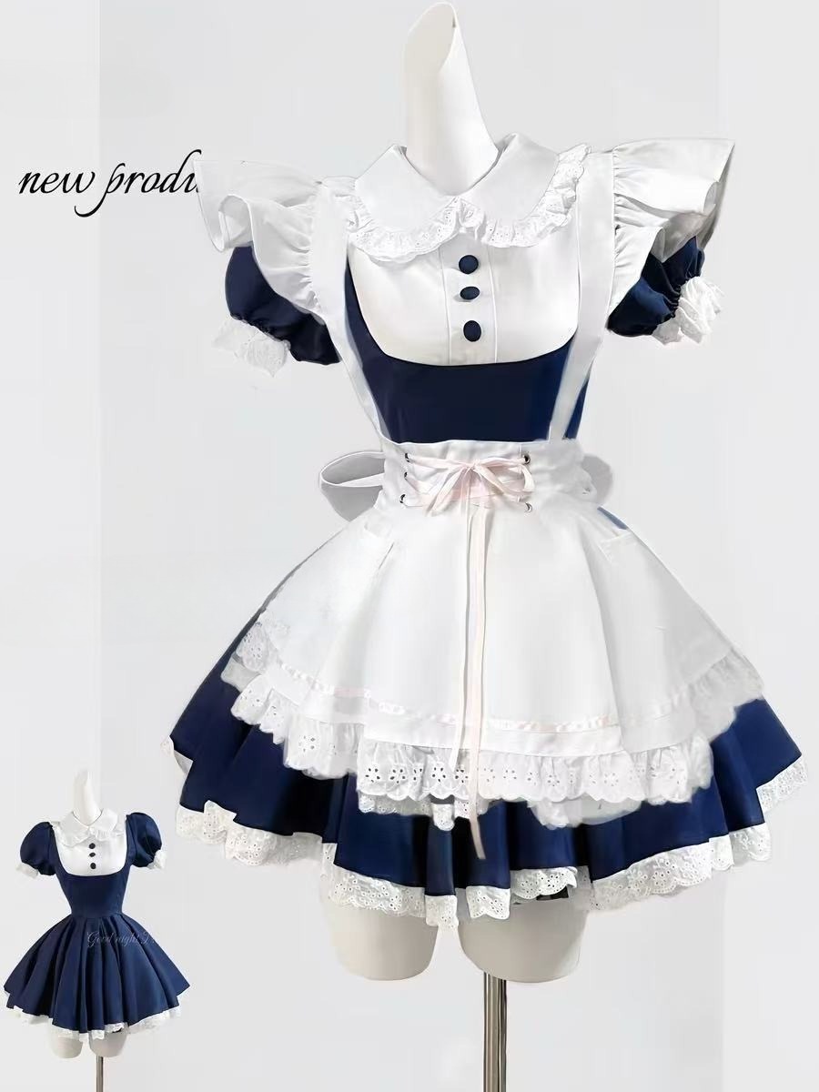 고딕 블랙 로리타 3피스 드레스 세트 슬림핏 카와이 로 - Vintage Fashion Pieces 리뷰 및 가격