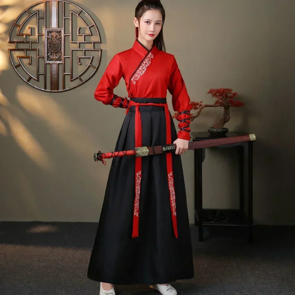 현대 Hanfu 여성 탑 스커트 2 조각 세트 남성 빈 - Vintage Fashion For Mens 리뷰 및 가격