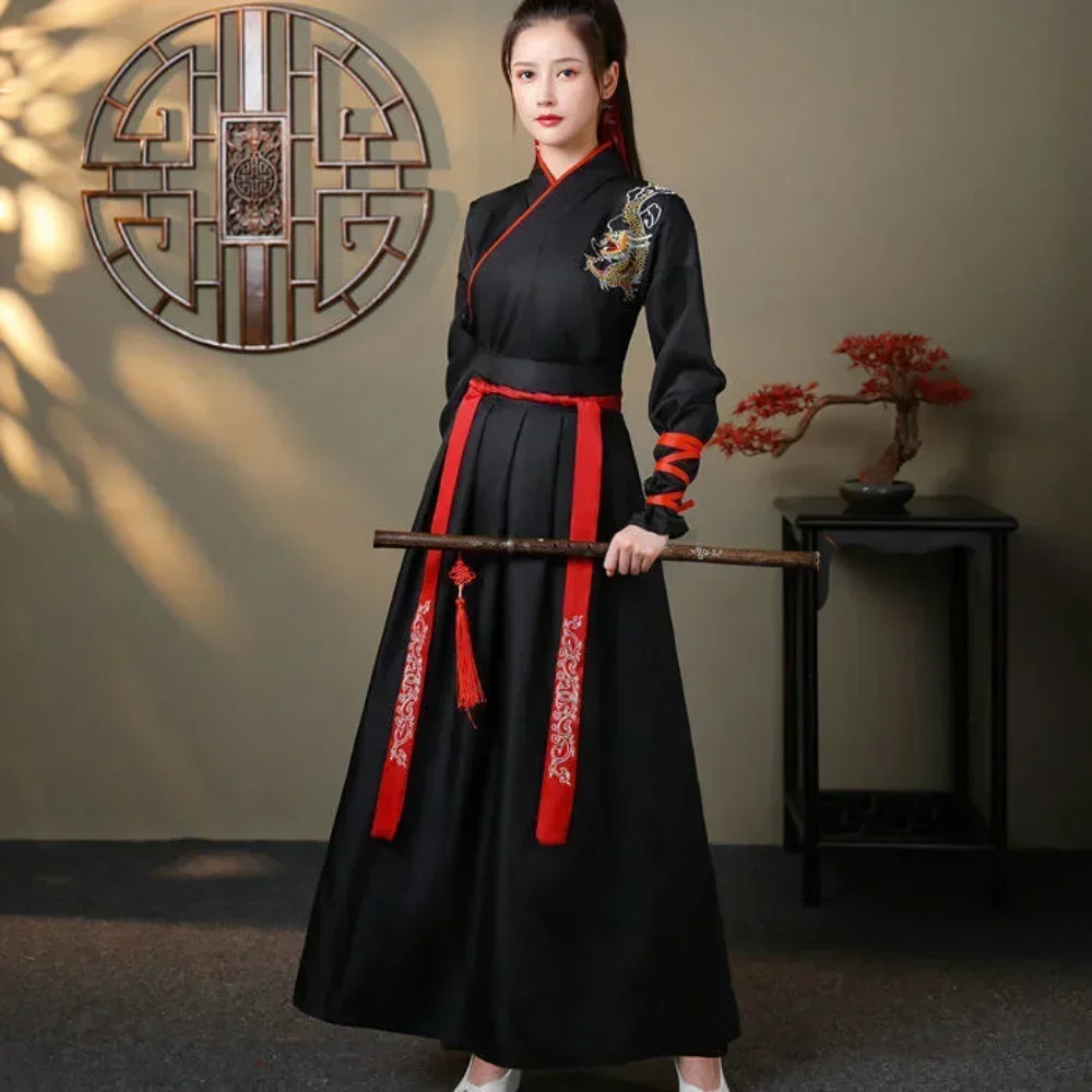 현대 Hanfu 여성 탑 스커트 2 조각 세트 남성 빈 - Vintage Fashion For Mens 리뷰 및 가격