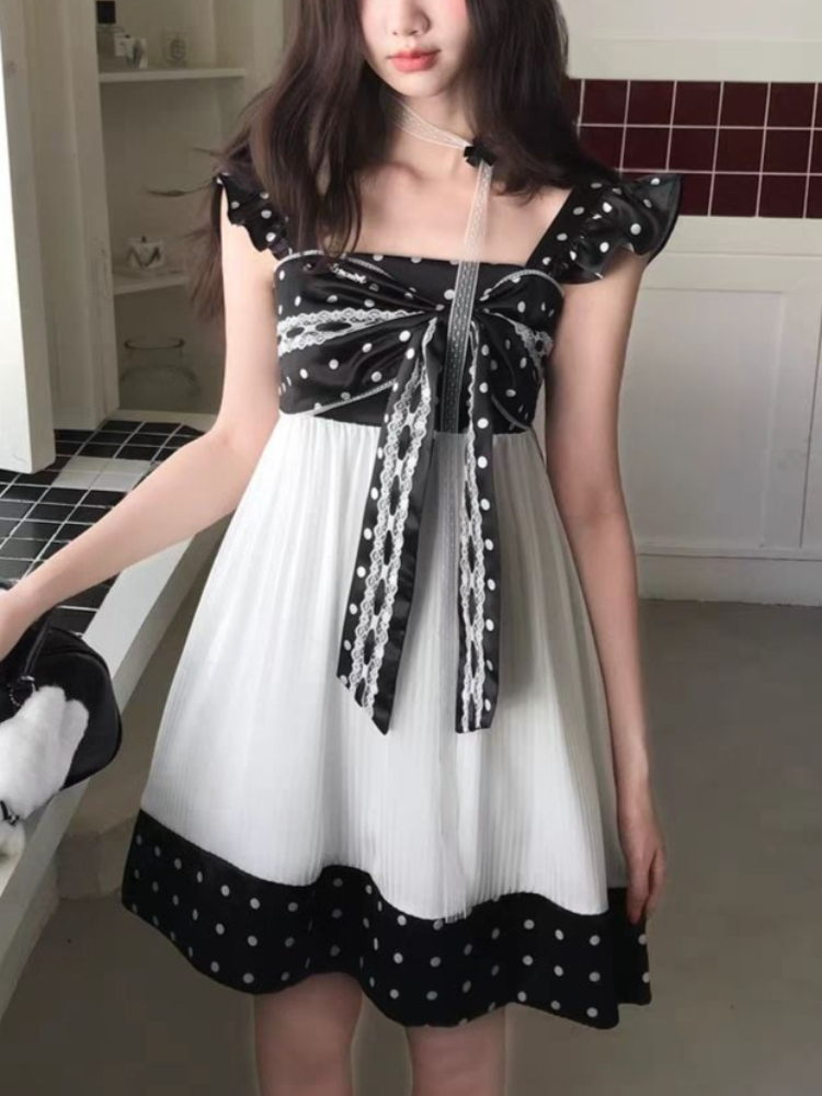 일본 빈티지 스위트 보우 디자인 미니 드레스 여성 시크 - Vintage Fashion Retro Outfit 리뷰 및 가격