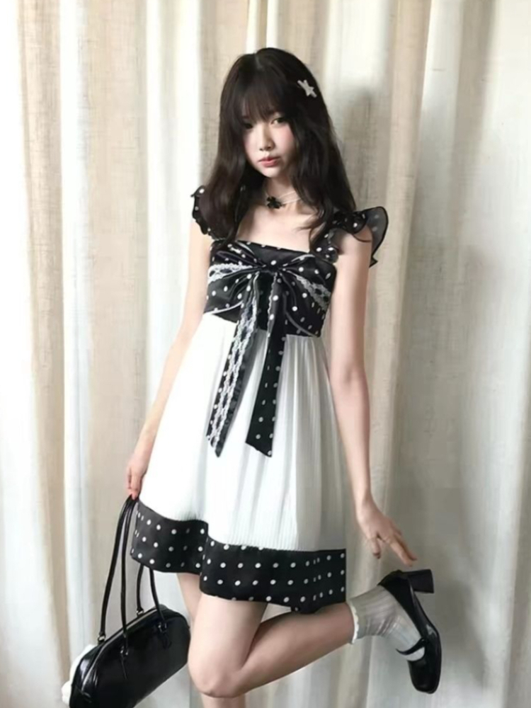 일본 빈티지 스위트 보우 디자인 미니 드레스 여성 시크 - Vintage Fashion Retro Outfit 리뷰 및 가격