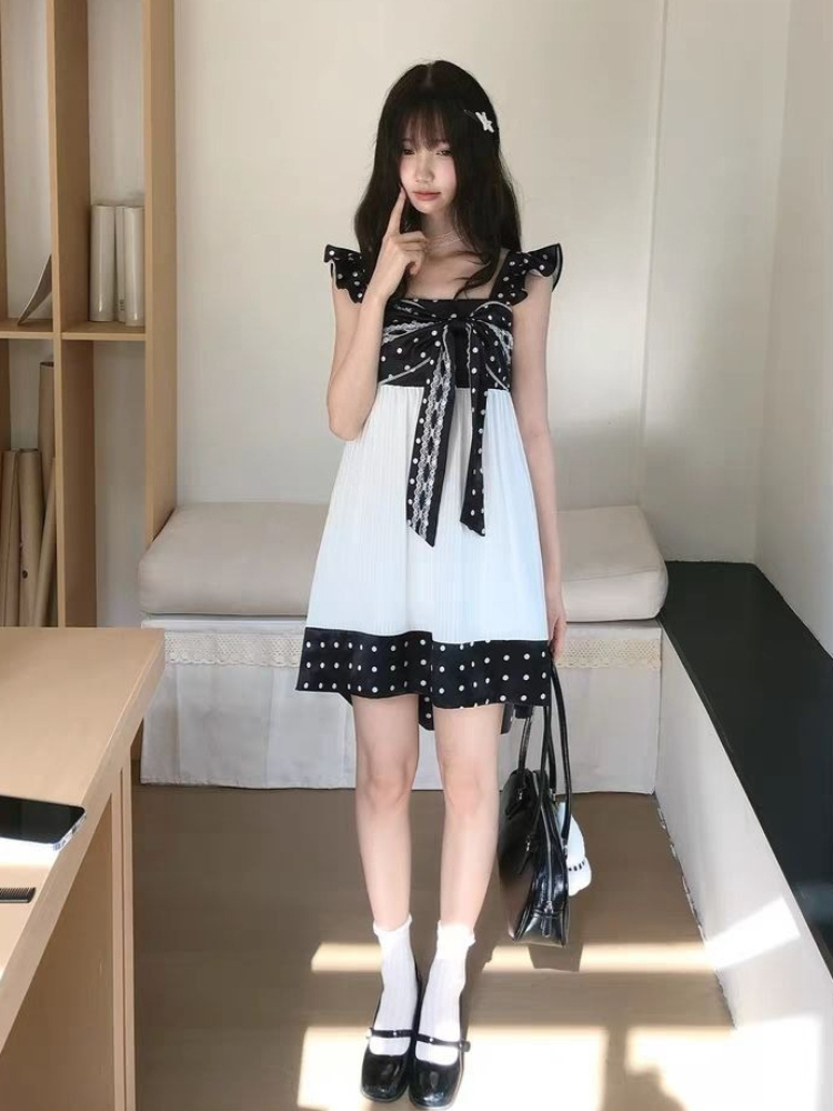 일본 빈티지 스위트 보우 디자인 미니 드레스 여성 시크 - Vintage Fashion Retro Outfit 리뷰 및 가격
