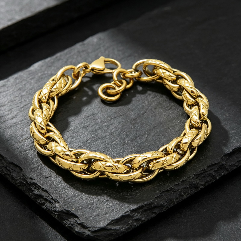 칼렌 11mm 헤비 텍스처드 쿠반 체인 팔찌 (남성용) - Z Vintage Fashion 리뷰 및 가격