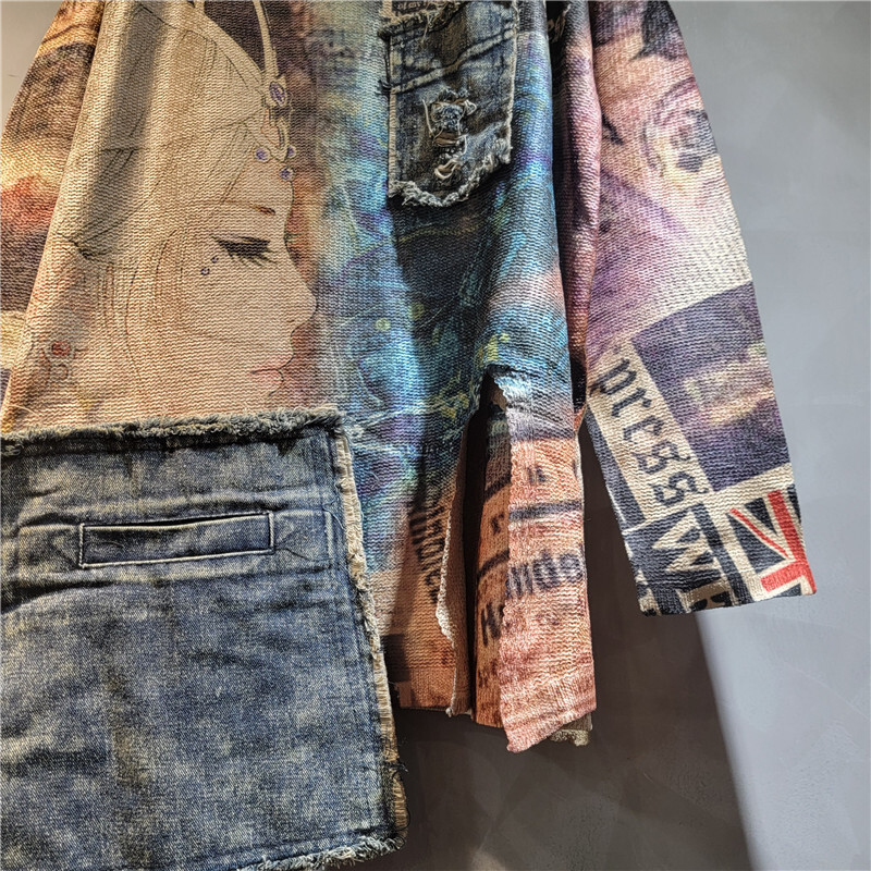 WTHT 빈티지 패션 여성 패치 워크 불규칙한 디자인  - Vintage Fashion Influencer 리뷰 및 가격