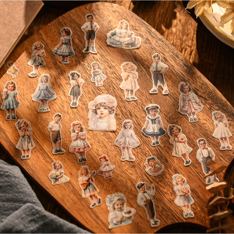 50개 빈티지 키즈 페이퍼 인형 스티커 정크 저널 에페 - Vintage Fashion Doll 리뷰 및 가격
