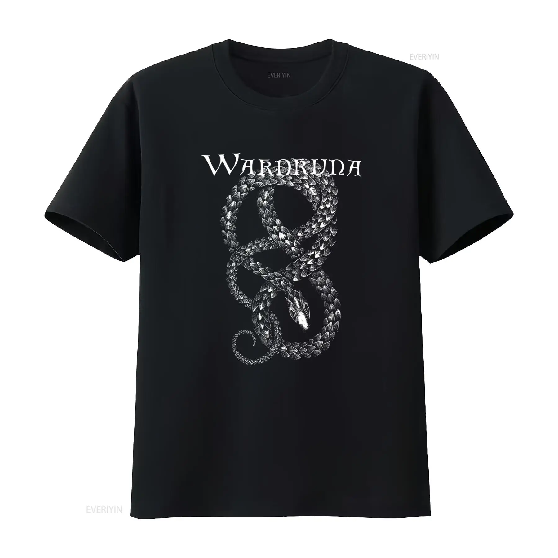 정교한 뱀 디자인이 돋보이는 Wardruna 블랙 티셔 - Vintage Fashion Enthusiasts 리뷰 및 가격