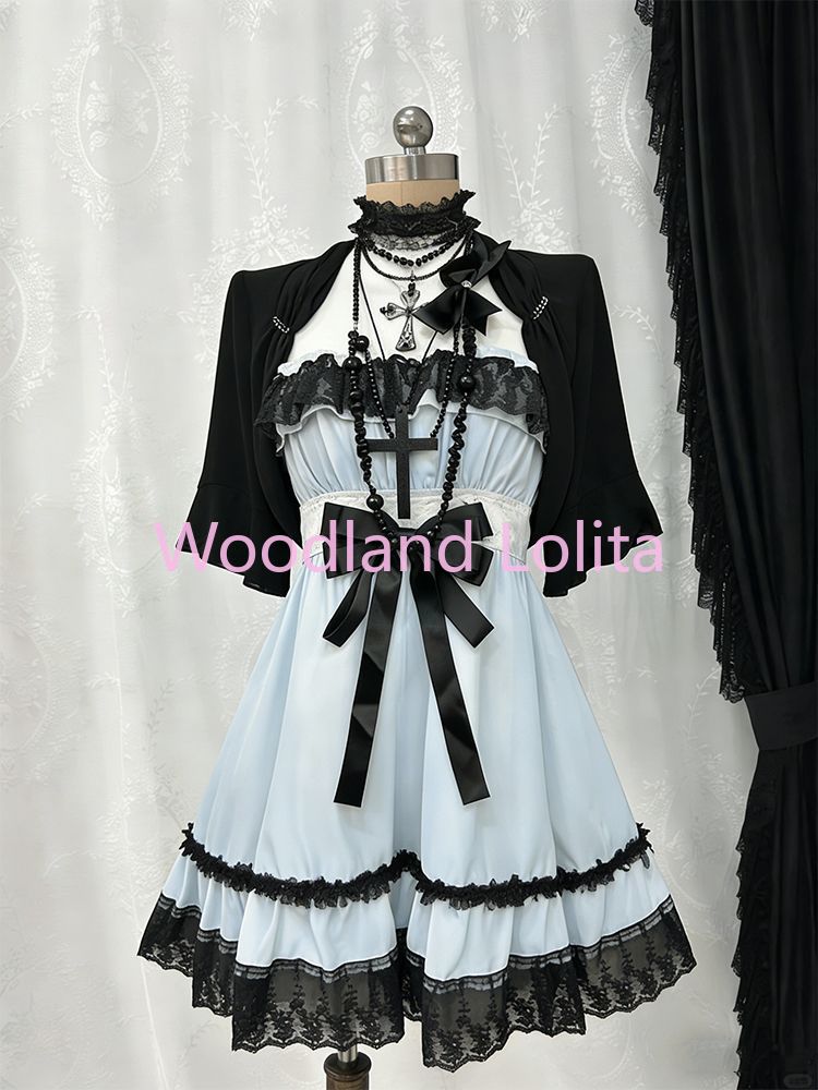 고딕 펑크 패션 귀여운 투피스 세트 여성용 시크한 리본 - Vintage Fashion Outfit 리뷰 및 가격