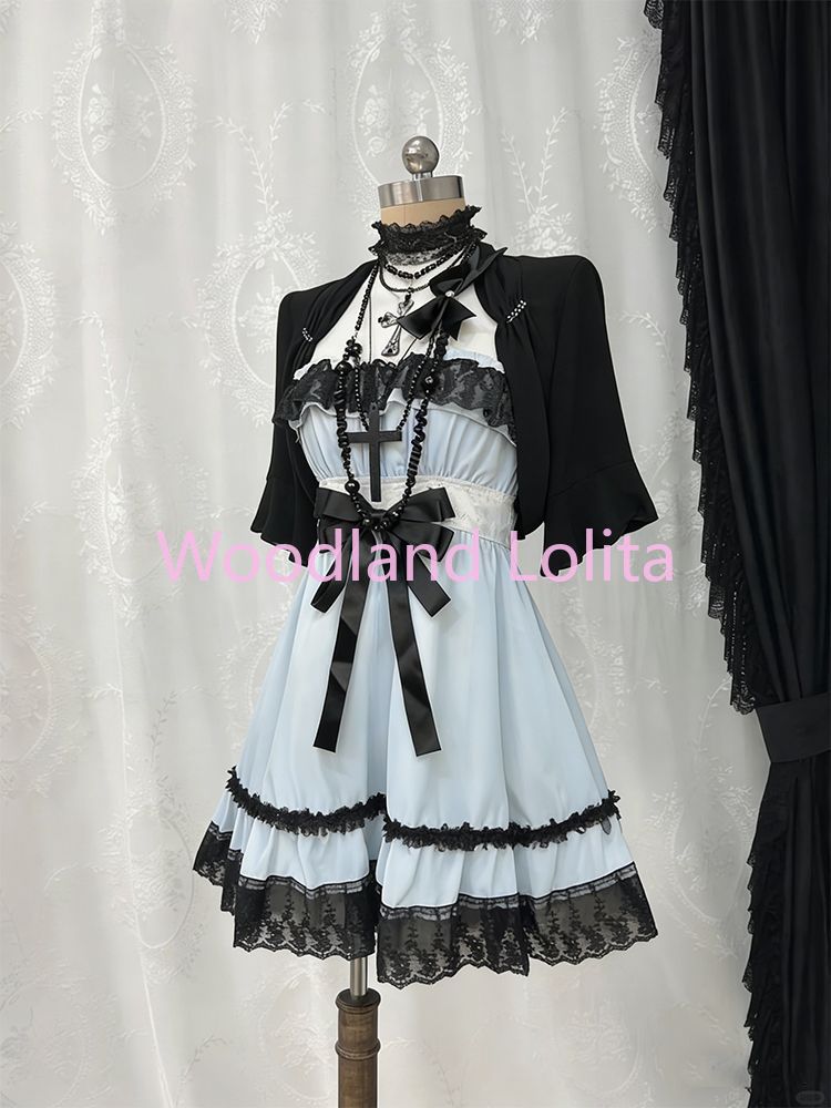 고딕 펑크 패션 귀여운 투피스 세트 여성용 시크한 리본 - Vintage Fashion Outfit 리뷰 및 가격